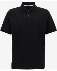 Saint Laurent - Cassandre Embroidered Polo T-Shirt - Lyst