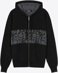 Versace - Barocco Knitted Zip-Up Hoodie - Lyst