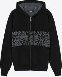 Versace - Barocco Knitted Zip-Up Hoodie - Lyst