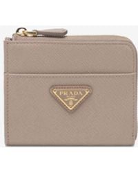 Prada - Leather Zip-Around Wallet - Lyst