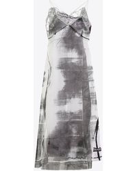 Maison Margiela - Printed Silk Midi Dress - Lyst