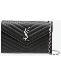 Saint Laurent - Cassandre Quilted Leather Clutch Bag - Lyst