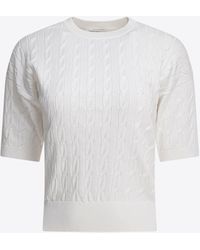 Brunello Cucinelli - Cable Knit Cropped Top - Lyst