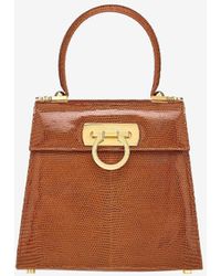 Ferragamo - Small Iconic Top Handle Bag - Lyst