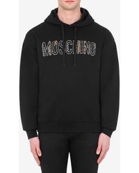 Moschino - Stitching Logo Hooded Sweatshirt - Lyst