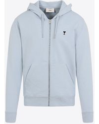 Ami Paris - Ami De Coeur Zip-Up Hoodie - Lyst