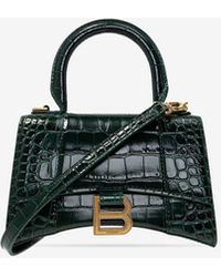 Balenciaga - Xs Hourglass Crocodile-Embossed Crossbody Bag - Lyst