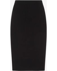 Saint Laurent - Wool Knee-Length Pencil Skirt - Lyst