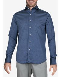 Canali - Slim-fit Cotton Shirt In Houndstooth Print - Lyst