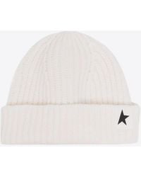 Golden Goose - Star Patch Ribbed Beanie - Lyst