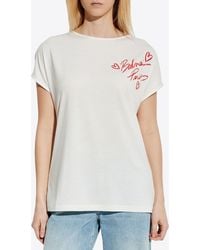 Balmain - Lipstick Logo Print T-Shirt - Lyst