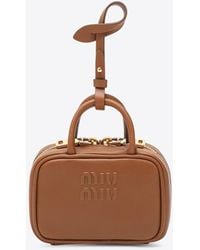 Miu Miu - Micro Beau Leather Top Handle Bag Charm - Lyst