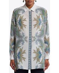 Etro - Paisley Print Button-Up Silk Shirt - Lyst