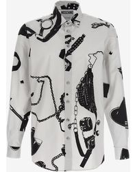 Moschino - Graphic Print Long-Sleeved Shirt - Lyst