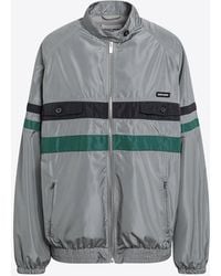 Miu Miu - Technical Silk Zip-Up Jacket - Lyst
