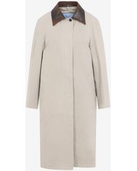 Prada - Single-Breasted Belted Coat - Lyst