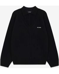 we11done - Layered Wool Polo Sweater - Lyst