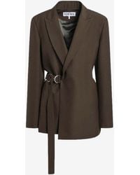 Loewe - Double-Breasted Wool Blazer - Lyst
