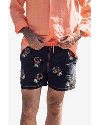 Les Canebiers - Byblos All-Over Mexican Head Embroidery Swim Shorts - Lyst