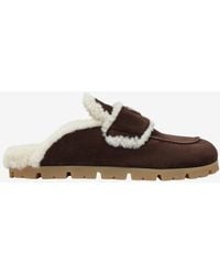 Prada - Suede And Shearling Clogs - Lyst
