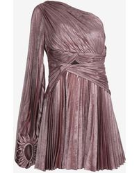 Acler - Auroa One-Shoulder Metallic Mini Dress - Lyst