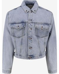 Entire studios - Buttoned Denim Jacket - Lyst