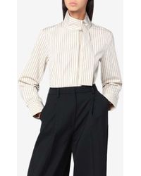 Patou - Striped Blouse With Scarf-Collar - Lyst