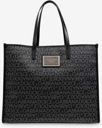 Dolce & Gabbana - Large Logo Jacquard Tote Bag - Lyst
