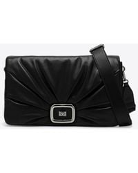 Roger Vivier - Large Viv' Choc Leather Shoulder Bag - Lyst