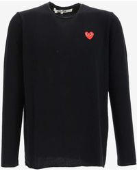 COMME DES GARÇONS PLAY - Play Heart Wool Knit Sweater - Lyst