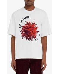 Ferragamo - Short Sleeved T-Shirt With Maxi Print Detail - Lyst