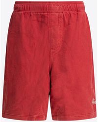 Stussy - Logo Print Track Shorts - Lyst