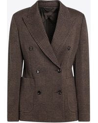 Max Mara - Zulma Prince Of Wales Double-Breasted Blazer - Lyst