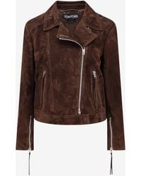 Tom Ford - Zip-Up Suede Biker Jacket - Lyst