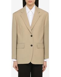 Prada - Single-Breasted Wool And Mohair Blazer - Lyst