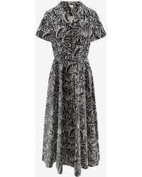 Aspesi - Printed Midi Shirt Dress - Lyst