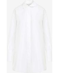 Patou - Logo-Embroidered Mini Shirt Dress - Lyst