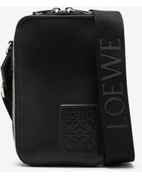Loewe - Small Logo Leather Messenger Bag - Lyst