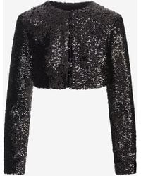 GIUSEPPE DI MORABITO - Sequin-Embellished Cropped Jacket - Lyst