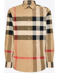 Burberry - Long-Sleeved Checked Shirt - Lyst