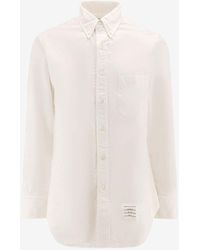 Thom Browne - Name Tag Patch Classic Long-Sleeved Shirt - Lyst