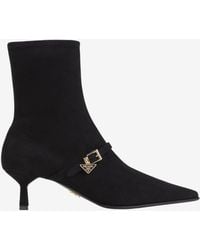 Prada - 50 Suede Ankle Boots - Lyst