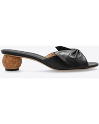 Ferragamo - Bulma 45 Spherical Heel Leather Mules - Lyst