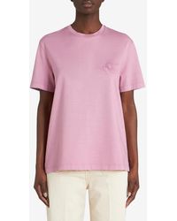 Etro - Logo Embroidered T-Shirt - Lyst
