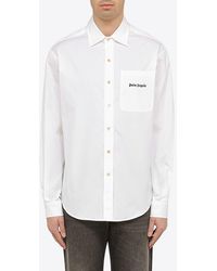Palm Angels - Logo Embroidered Long-Sleeved Shirt - Lyst