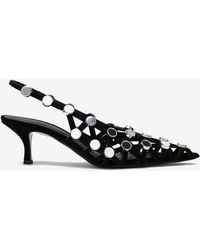 The Attico - Grid 50 Crystal Embellished Slingback Pumps - Lyst
