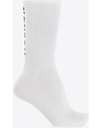 McQueen - Ribbed Socks With Contrasting-Logo - Lyst