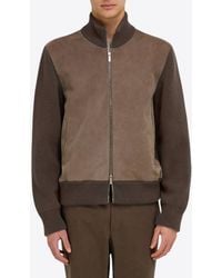 Ferragamo - Bomber Jacket With Leather Insert - Lyst
