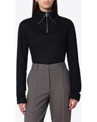 Entire studios - Wool Zip-Collar Sweater - Lyst