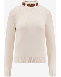 Elisabetta Franchi - High-Neck Ribbed Sweater - Lyst